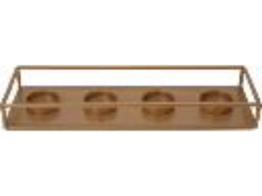 Afbeeldingen van THEELICHTHOUDER 30X10CM GOUD