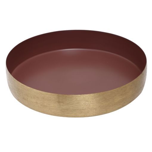 Afbeeldingen van Dienblad goud/rose, GM205, 26cm doorsnee, iron