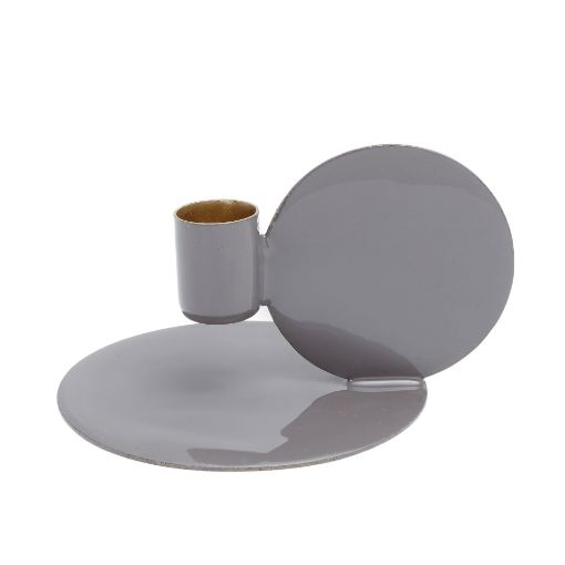 Afbeeldingen van Kandelaar Jax warm grey, GM267, 8cm hoog, iron