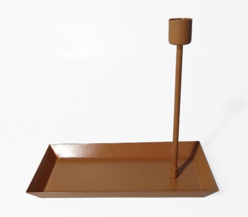 Afbeeldingen van Kandelaar tray terra, KU053, 10x20x18cm, iron