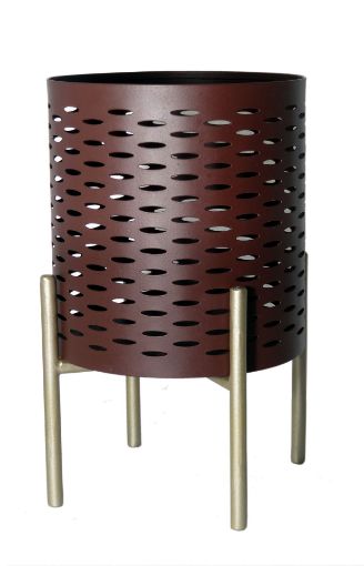Afbeeldingen van Windlicht Beau plum, KU272, 18cm hoog, iron